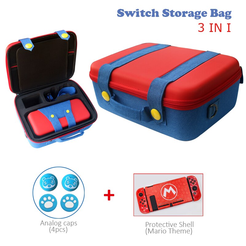 Mari Style Storage Bag Animal Crossing for Nintendo Switch Portable Travel Carrying Case for NS Switch Game Accessories: D(For Switch)