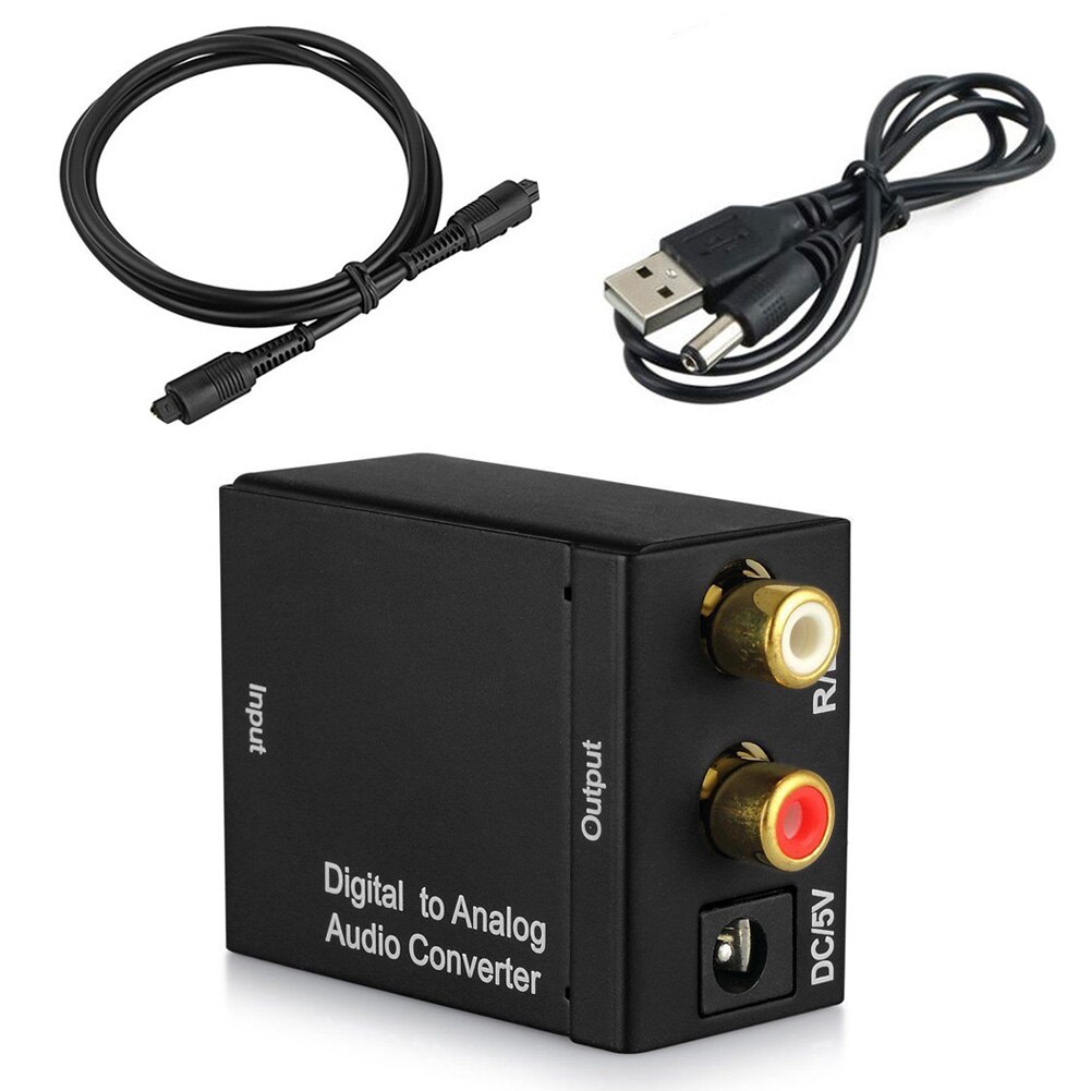 5VDC 1A 0.5W Digitaal Naar Analoog Audio Converter Coax Coax Optische Toslink L/R Adapter Standaard Jacks Audio switching