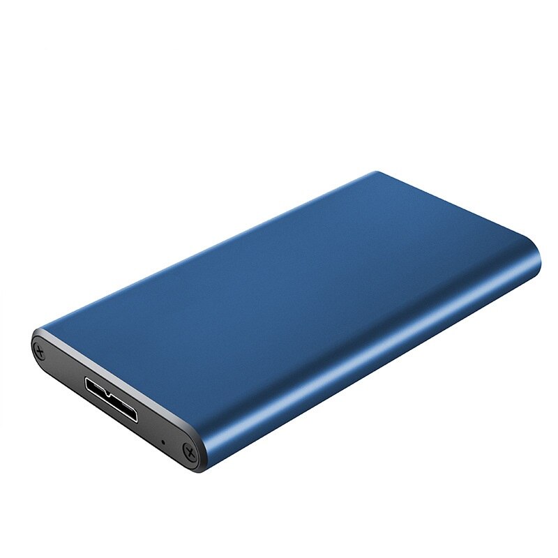 5 pièces/lot MSATA à USB3.0 boîte de disque dur Mobile SSD portable mince et haute performance boîte de disque dur à semi-conducteurs: Bleu
