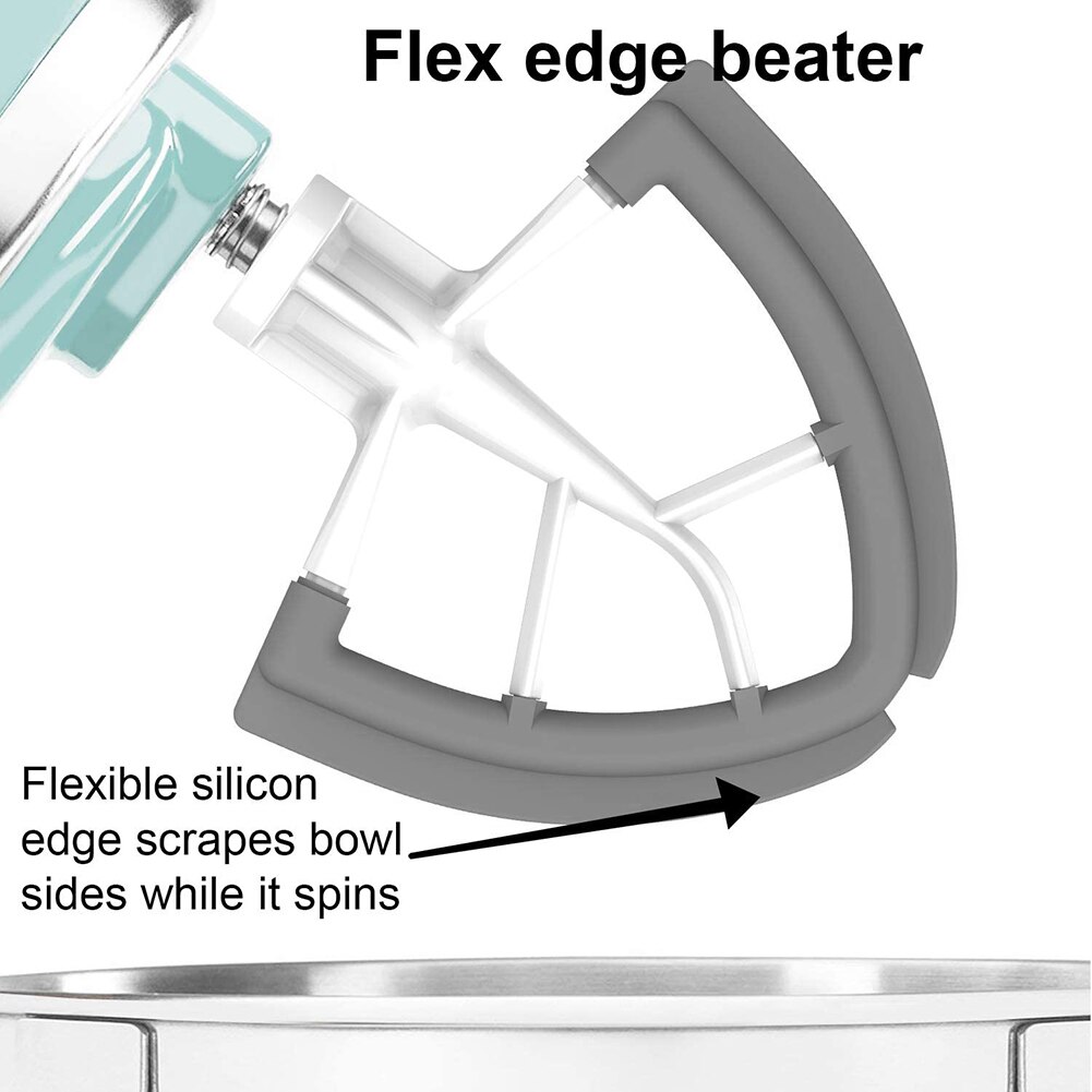 Fleksibel silikonkantblade til køkkenudstyr kiphoved stativblander 4.5-5qt køkkenhjælpskål løftemixer bageværktøj