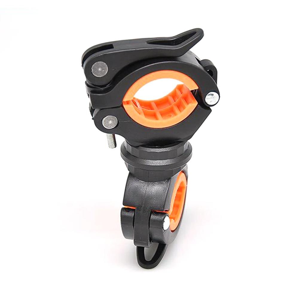 360 Degree Rotation Adjustable Bike Front Lamp Bracket Flashlight Holder Bicycle Handlebar Quick Release Light Mount Clamp Clip: Orange