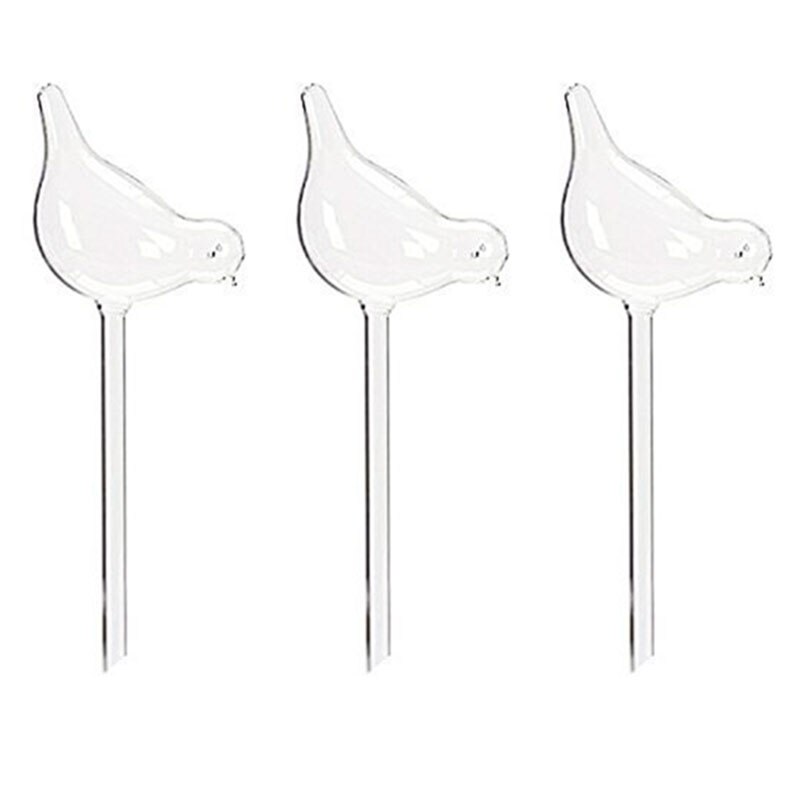 3 pakke plantevanner selvvanningskloder, fugleformet håndblåste vannløker i klart glass: Default Title