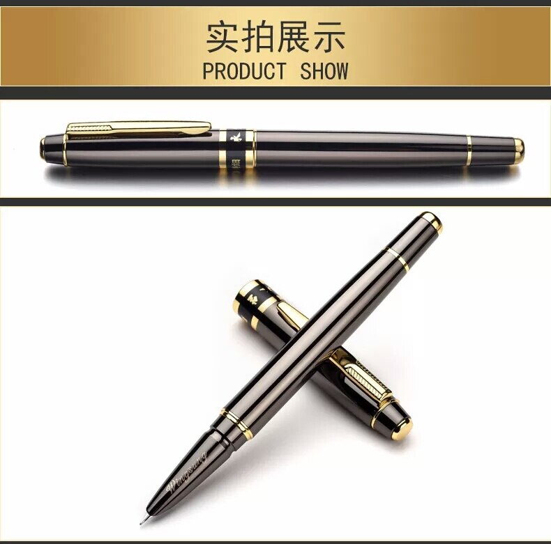 wingsung Light black metal Fountain Pen school Office stationery calligraphy ink Pens