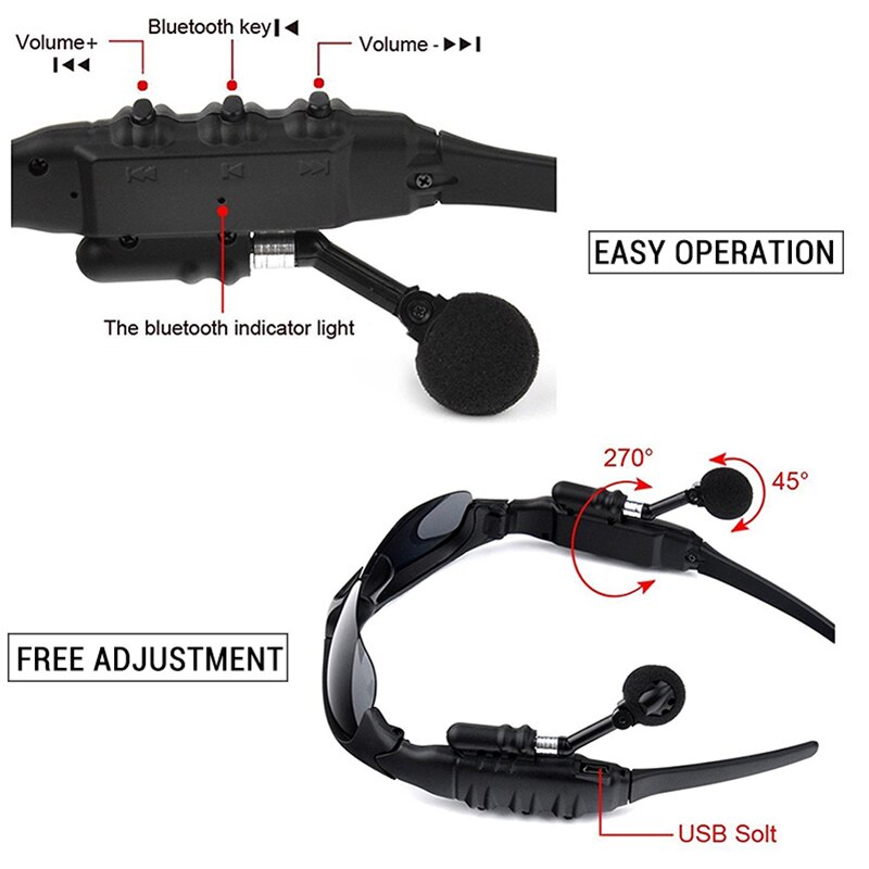 Victgoal Gepolariseerde Fietsen Bril Bluetooth Mannen Motorrijden Zonnebril MP3 Telefoon Fiets Outdoor Sport Running 5 Lens Eyewear