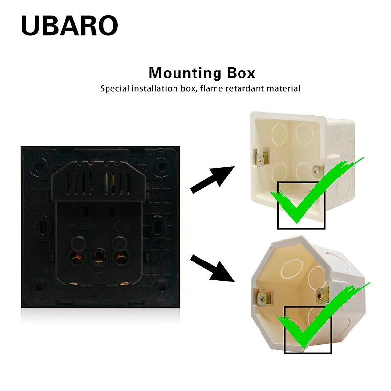 258*86mm 5cm Depth Socket Case Concealed Bottom Case PC Material White Surface Outlet Junction Wall Light Led Switch Socket Box