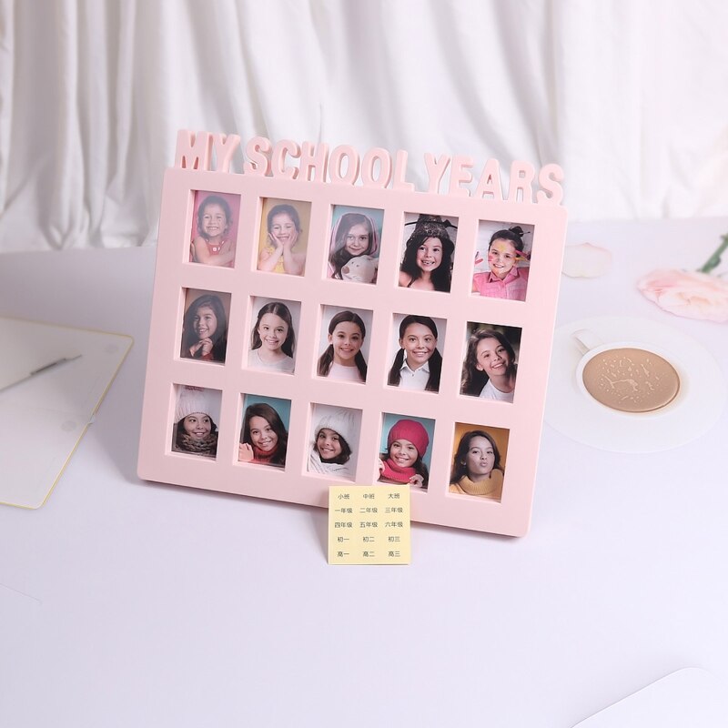 School Years Photo Moment Student Keepsake Frame Children Campus 15 Pictures Display Collage Frame Kids Memory