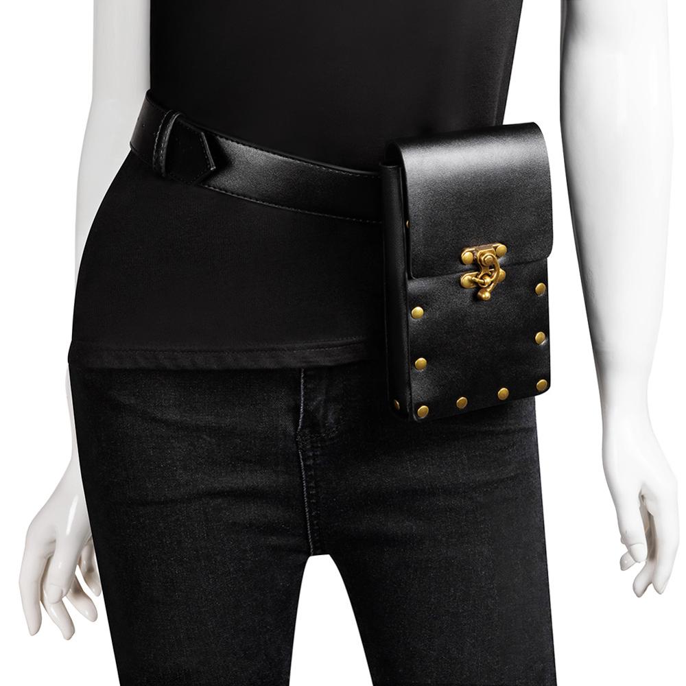 Steampunk Taille Tas Vintage Lederen Volwassen Wandelen Reizen Fanny Pack Belt Loops Hip Bum Bag Portemonnee Portemonnees Telefoon Bag l920