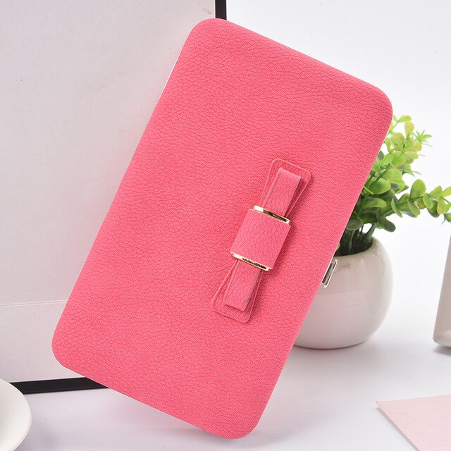 Catei Karrui Korean version of the women's wallet long mobile phone bag bow lunch box female bag tide: 001-3Rose Red