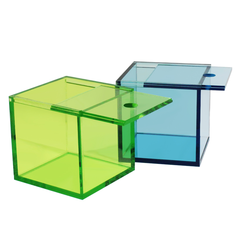Kleurrijke Translucent Acryl Display Box Vierkante Kubus Voor Bureau/Home Decor, Snoep Sieraden Accessorie Storage Case