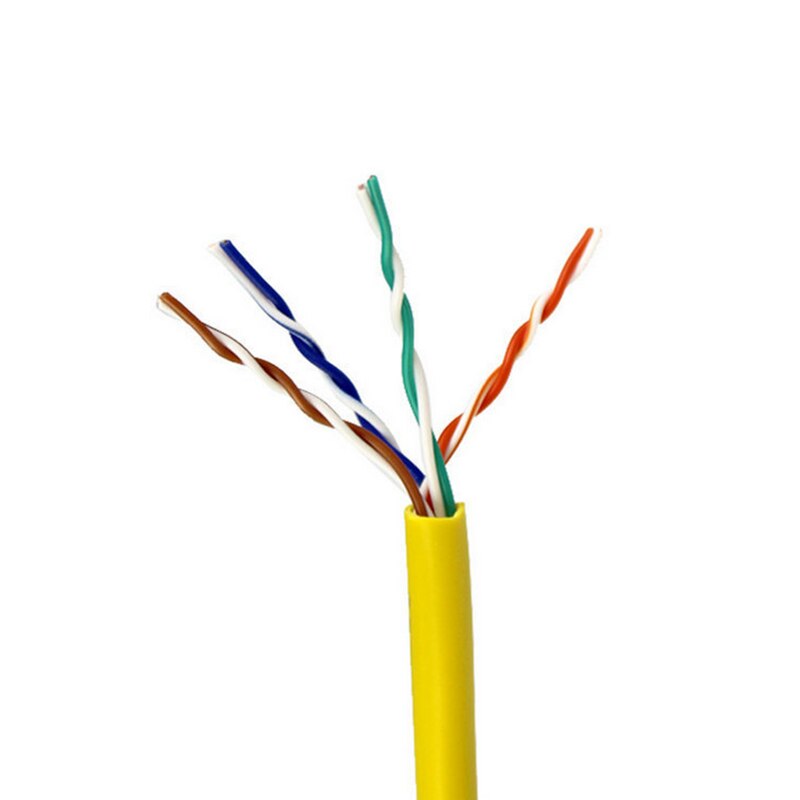 RJ45 CAT5 Ethernet Lan Network Cable Adapter For Computer Modem Anti-interference Yellow Extension Cord RJ45 connector