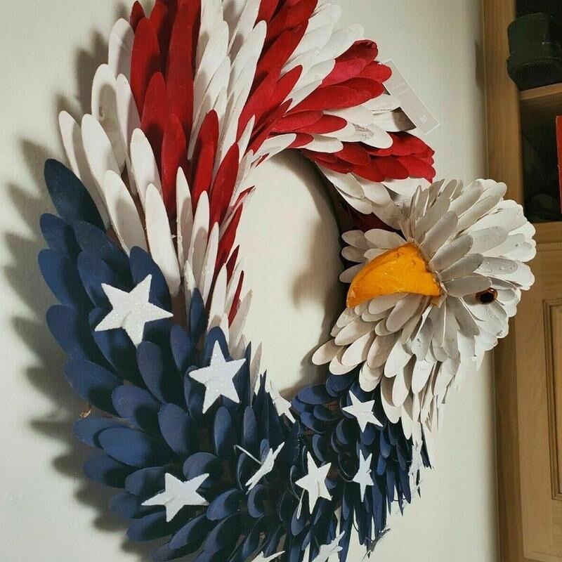 American Eagle Wreath - Patriotic Wreath for Front Door Election Vote President American Eagle Garland
