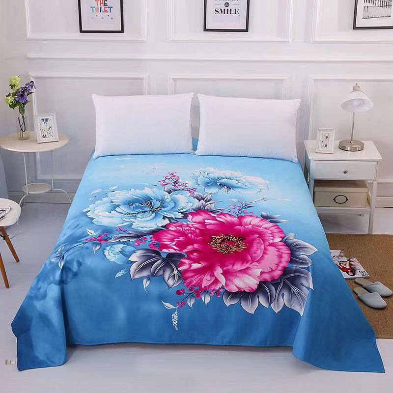 1pc fleur ponçage doux mariage drap de lit grande taille 245x245cm plat drap de lit épaissir double drap de lit pas de taie d'oreiller: Color 15