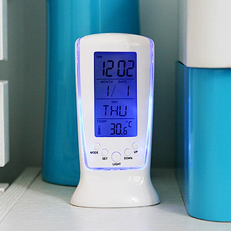 1PCS Multifunction Calendar Thermometer Backlight LED Electronic Screen Digital Alarm Clock Desktop Clock Home Gadget