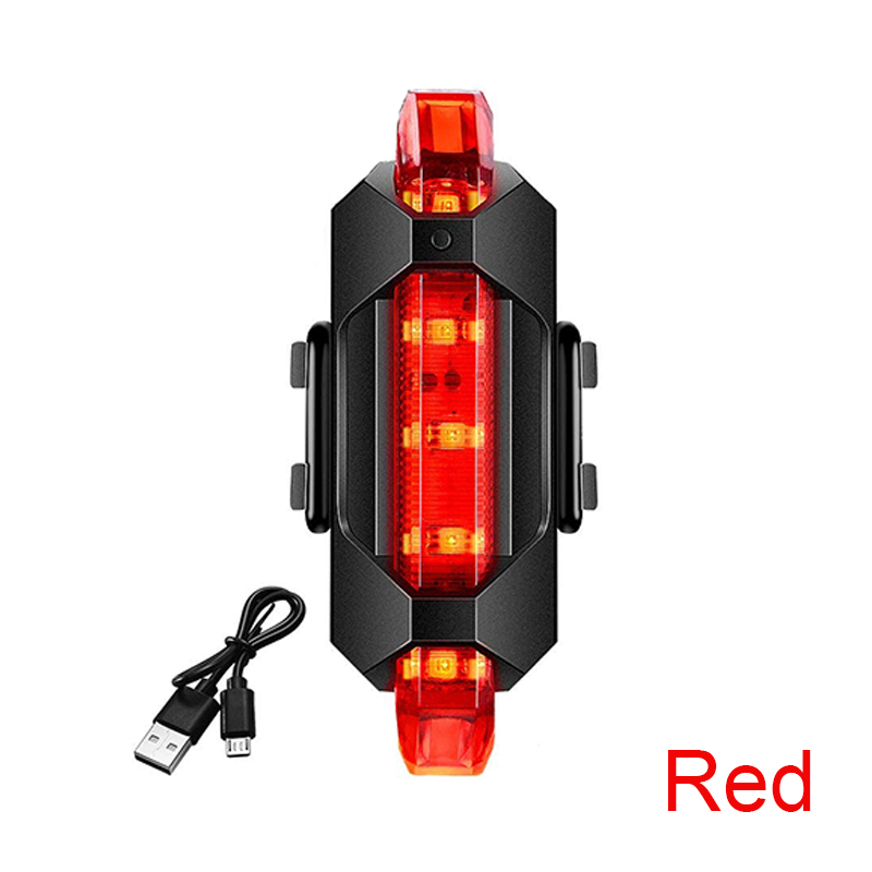 Juego de luces delanteras para bicicleta, luz trasera recargable por USB, fácil de instalar, 3 modos, accesorios para bicicleta, 2218: Rojo