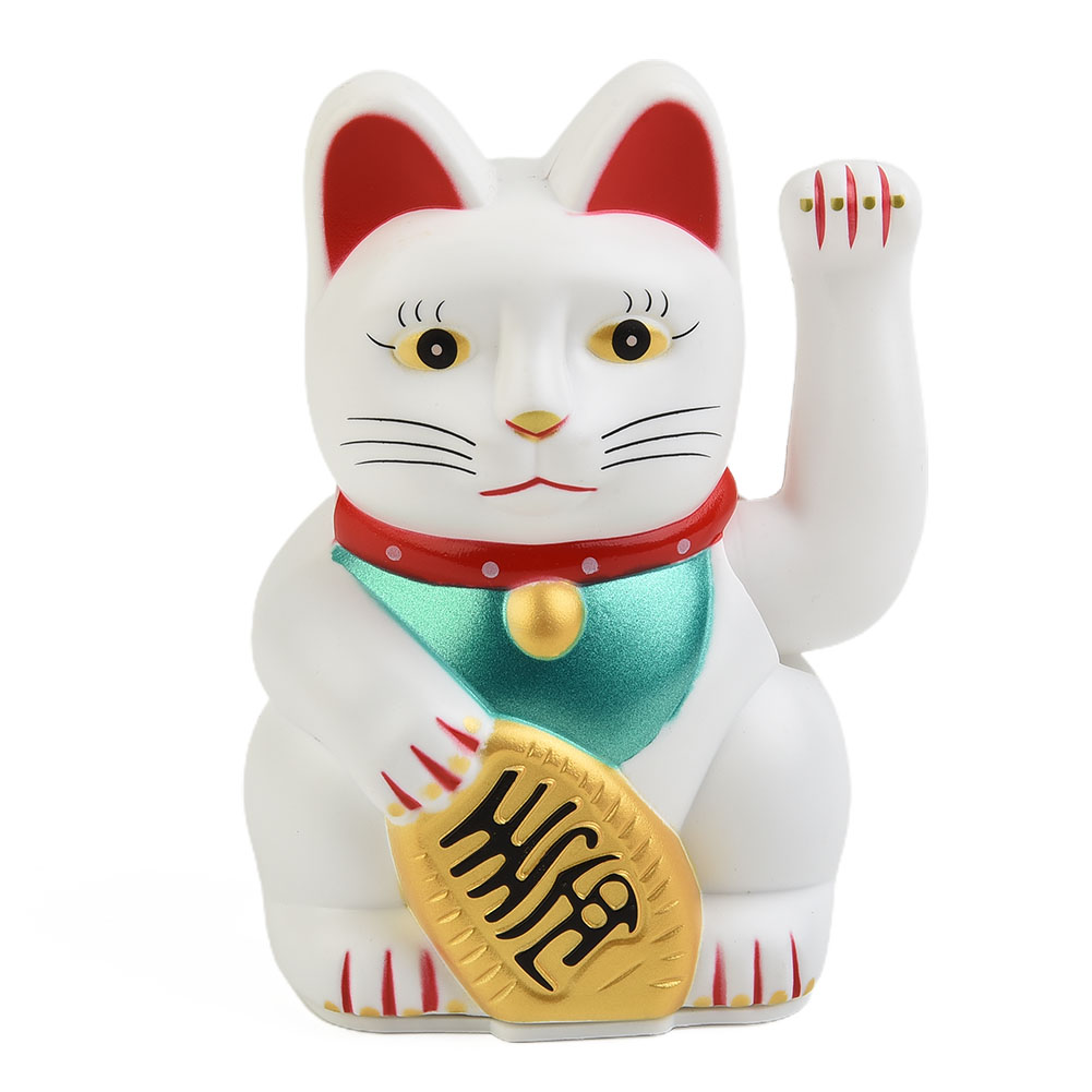 Chinese Lucky Cat Decoratie Zwaaiende Arm Elektrische Hand Zwaaiende Kat Inductie Standbeeld Beeldje Voor Thuis Auto Ornamenten: WHITE