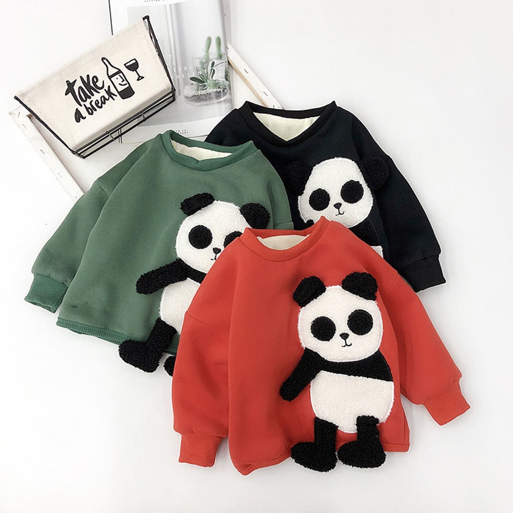 Benemaker vêtements pour enfants garçons pour fille pull d'hiver vêtements tout-petit enfant panda sweats polaire haut vêtements pour enfants  na525