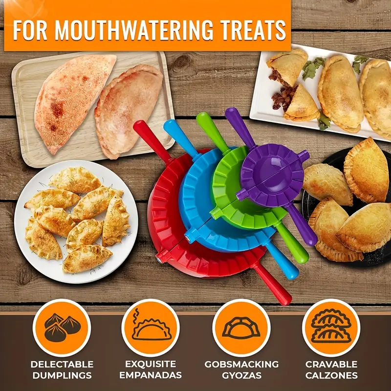 Professionele Dumpling Maker Mold-Ergonomisch handvat, duurzaam plastic, meerkleurig voor dumplings, koekjes, gebak te gebruiken keukengereedschap