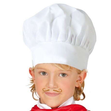 Gorro cocinero infantil blanco master chef para niño