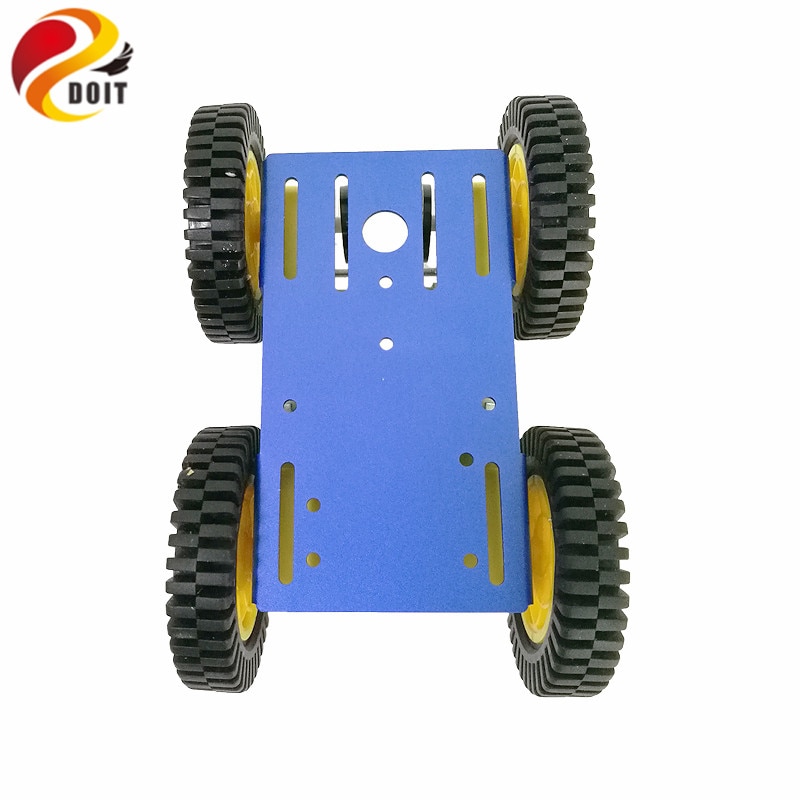 Smart Robot RC Auto Kit Met 2mm Aluminium Chassis, 4 stks TT Motor, 4 stks 80mm Rubber Wiel Voor Arduino Project
