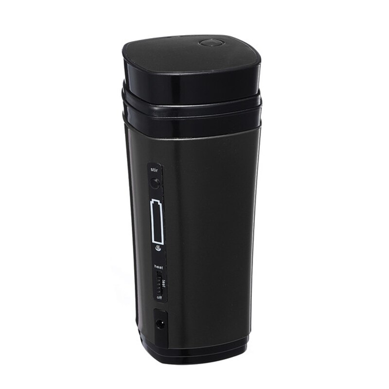 USB Rechargeable Coffee Cup Heating Bottle Self Stirring Auto Mix Mug Warmer: black