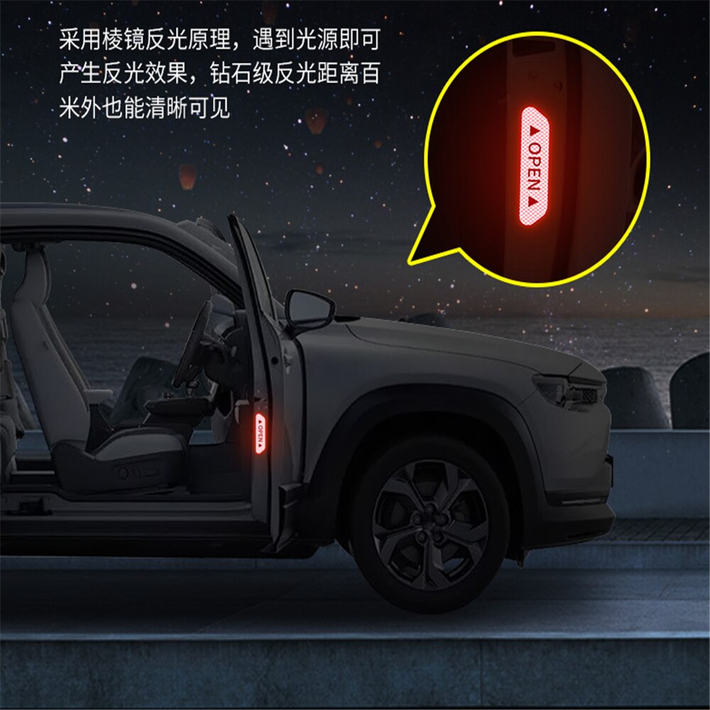 Car Door Stickers OPEN Reflective for Geely Vision SC7 MK CK Cross Gleagle SC7 Englon SC3 SC5 SC6 SC7 Panda