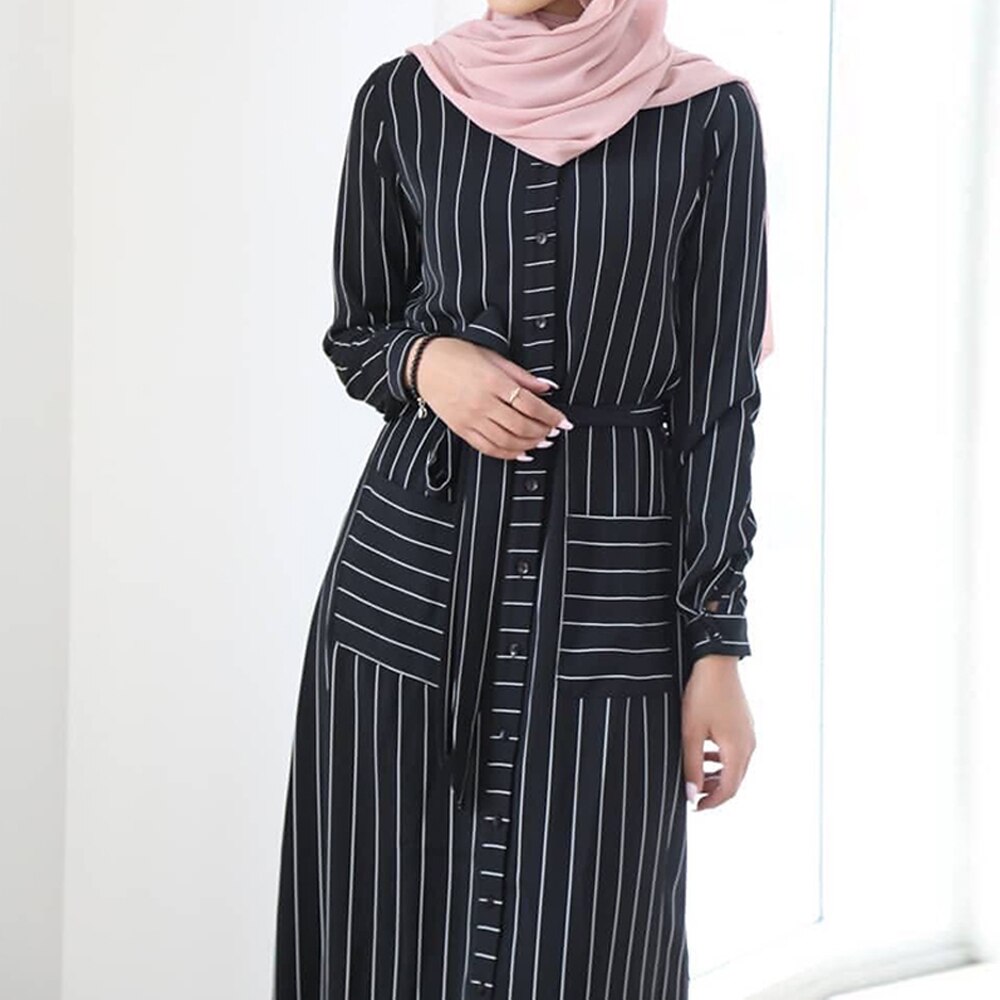 Ramadan eid mubarak dubai abaya tyrkiet hijab muslimsk kjole kaftan islamisk tøj tyrkiske kjoler abayas til kvinder caftan islam: Sort kjole / Xl
