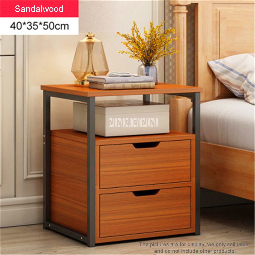 Multifunction Bedside Locker Bedside Table Nordic Modern Bedside Table Storage Locker Household Bedroom Simple Economic Cabinet: Brown 2 drawers