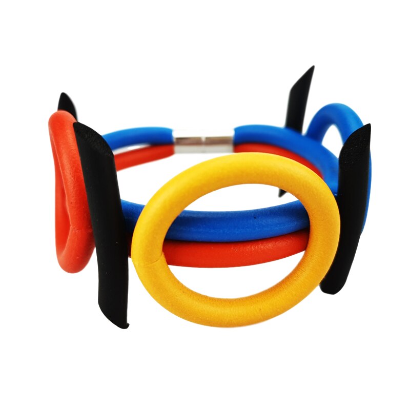 Bracciale Charm UKEBAY - Bangles in Gomma Multicolore - Stile Gotico Punk - Gioielli Donna: multicolore 2