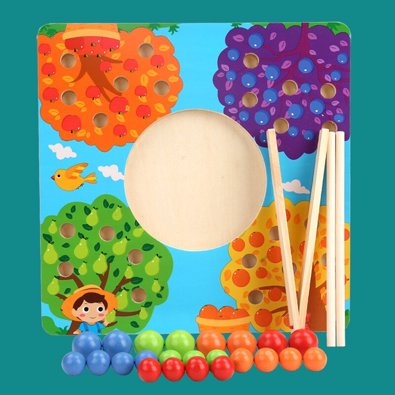 Nuovi bambini bambini smistamento giocattoli bambini pratica bacchette Clip perline gioco di corrispondenza perline di colore smistamento giocattoli di apprendimento