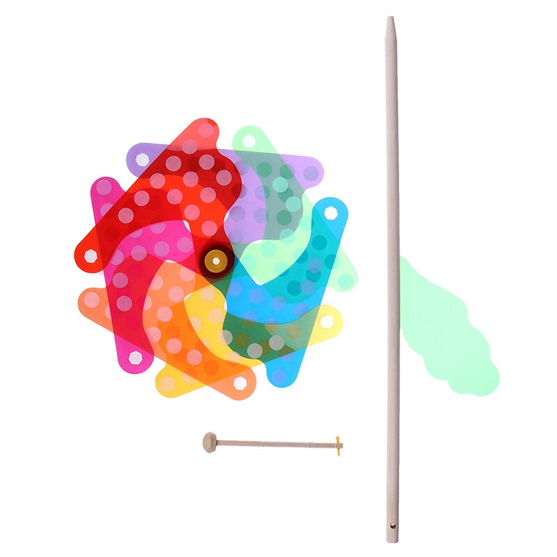 45cm Beautiful Wood Garden Yard Party Windmill Wind Spinner Ornament Decoration