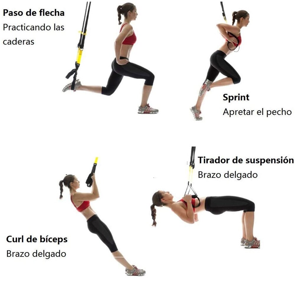gimnasio en casa kit de entrenamiento de correas de resistencia trx para ejercicio en suspensión poleas fuerza deporte en casa