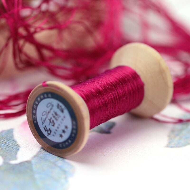 20 meters each spool Silk thread spool embroidery DIY handmade embroidery thread charming pink: 6