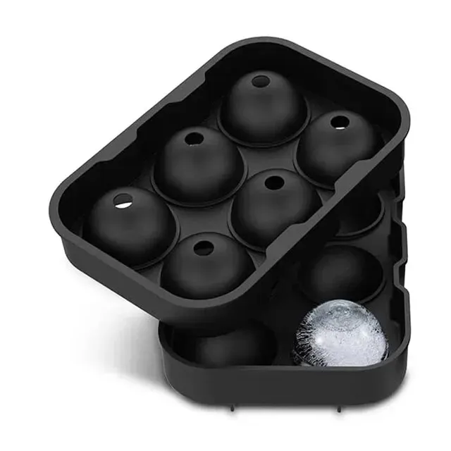 1pc isbitbrett silikon isbitformer til fryser med lokk gjenbrukbar whisky-isform ball diamantisform: Rød