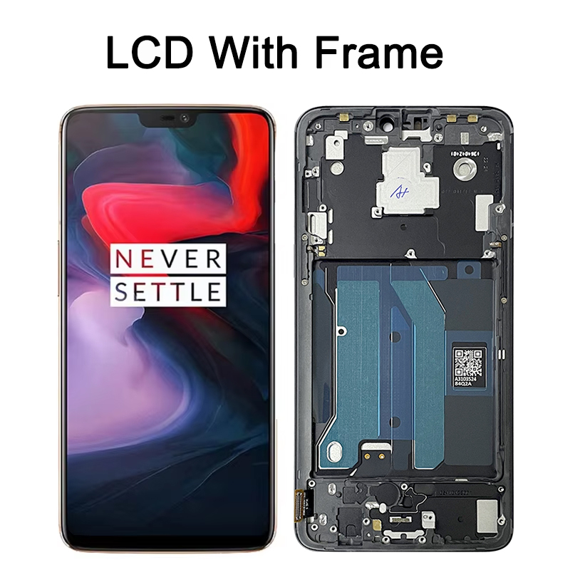 Prueba de 100% para Oneplus 6 LCD A6000 A6003 pantalla táctil digitalizador piezas de repuesto de montaje con marco para One Plus 6 LCD