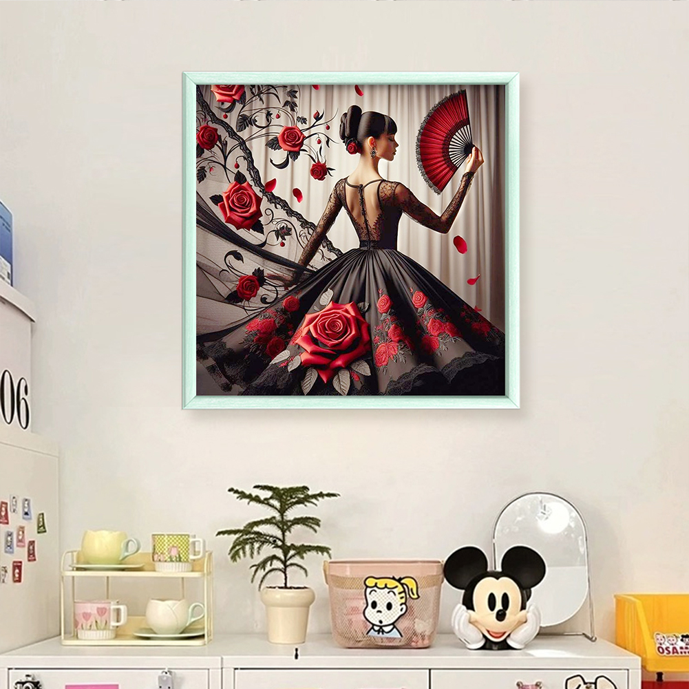 Täysi kirjonta ekopuuvillalanka 11ct painettu tyttöjen ristipistopakkaus taidetta