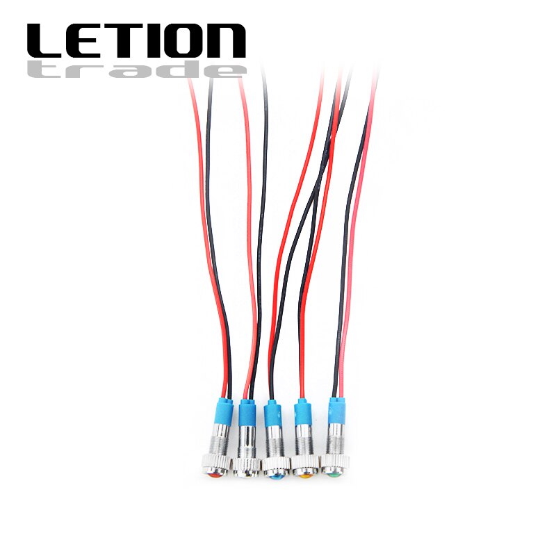 5Stck 6mm Wasserdichte LED Metall Anzeige Pilot Licht Signal Lampe 12V 24V 220V Maschine Auto Stiefel Arbeits PC Energie