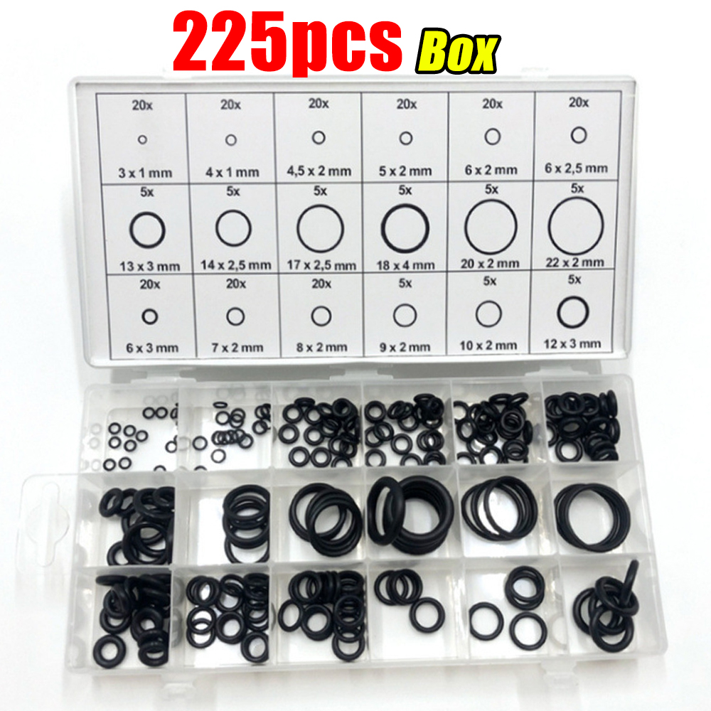 Nitrilgummi rund packning tätning o-ringset elastiska oljebeständiga bricka packningar tätningar för kran vvs reparation: Transparent