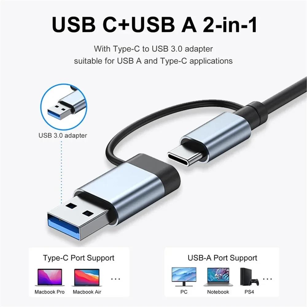 8 in 2 Ports Type C Hub 3.0 USB C Concentrator Docking USB 3.0/2.0 Multi Adapter SD TF Card Reader 3.5 Audio Extender Splitter