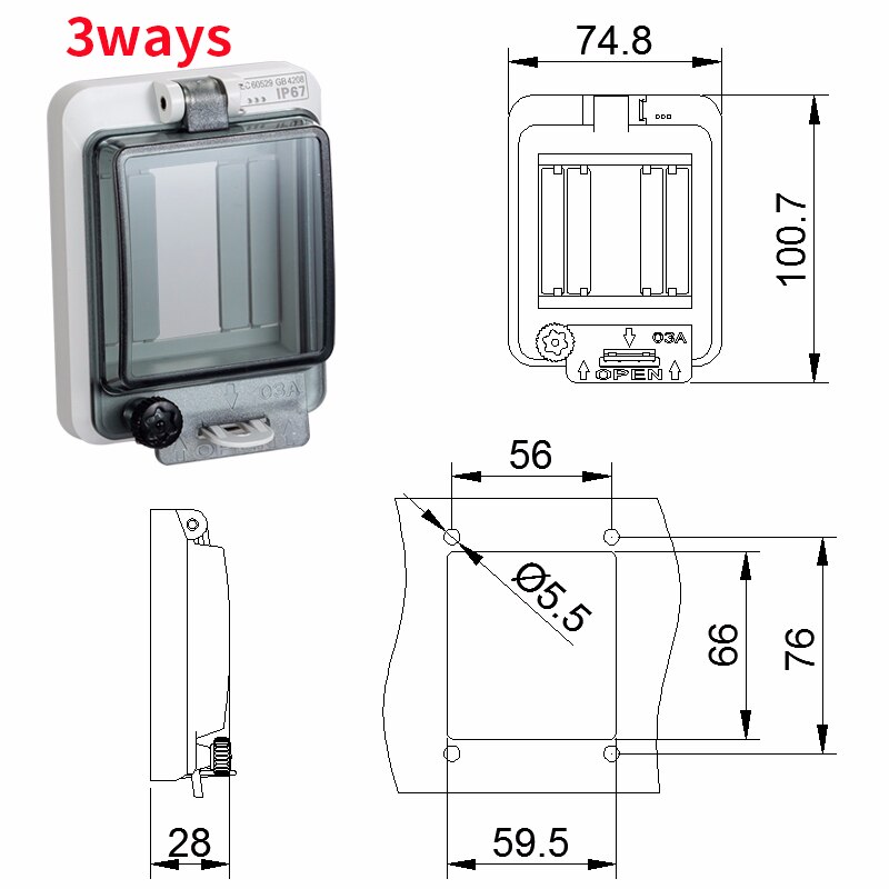 Circuit Breaker Transparent Waterproof Box Window Distribution Box Protect Window Cover Monitor Observation Window Switch Ip67: 3