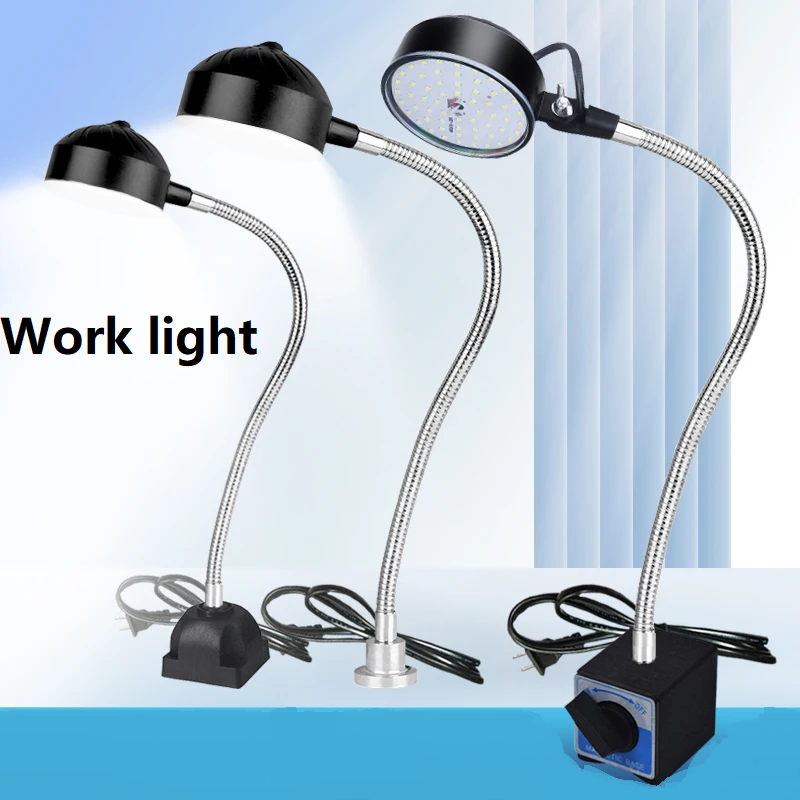 Lampe de travail industrielle d'atelier LED 12W 110-220V Flexible 30-50cm col de cygne Base magnétique lampe de travail LED pour tour d'établi