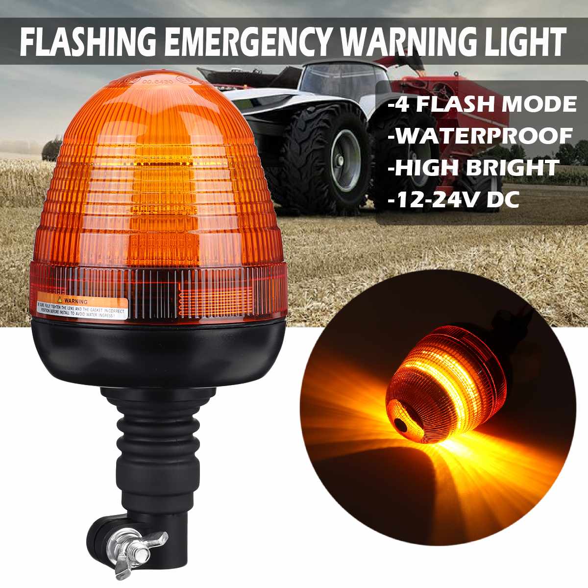 4 Modes Knipperend Noodwaarschuwing Led Car Truck Strobe Waarschuwingslampje Waterdicht Amber Baken Werken Light E9 Voor Tractor