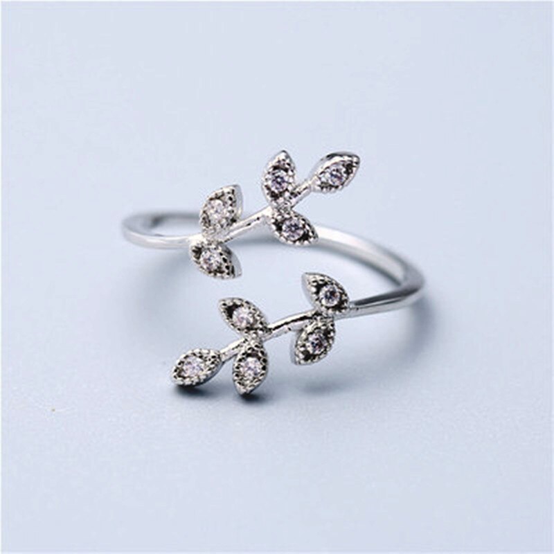 Echt Zilver 925 Zirkoon Leaf Ringen voor Vrouwen Verklaring Sieraden Vinger Ring Sterling Zilveren Sieraden anillos plata 925