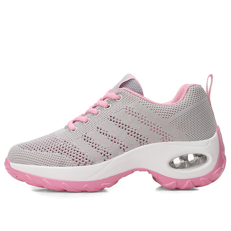 MARSON Women Sport Casual Shoes Outdoor Breathable Comfortable Ladies Shoes Lightweight Platform Sports Running Mesh Sneakers: gray / 10