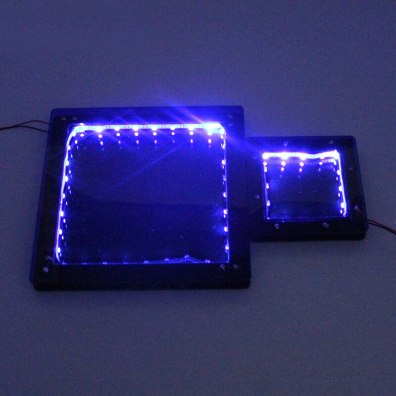 Square night light (blue) 3v string lights hand-made model material night light display stand scientific experiment toy led