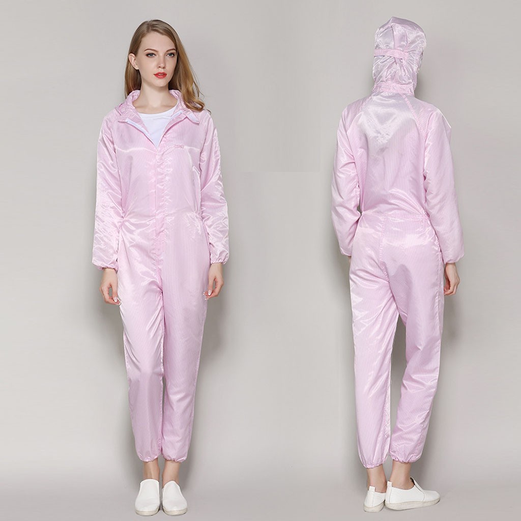 Female Protective Clothes Reusable Isolation suit Anti-Static Waterproof Anti-Fog workwear спецодежда Female Jumpsuit A60: Pink / XXL