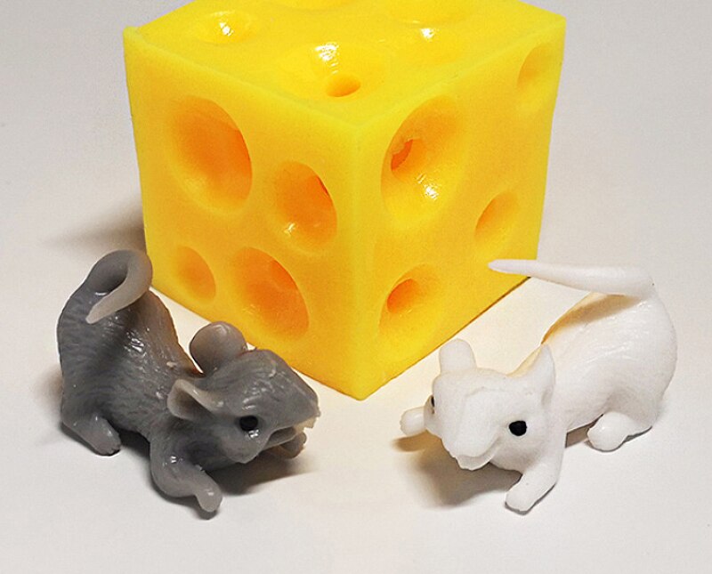 1 Pcs Kreative Maus Käse Spielzeug Sloth Verstecken Und Suchen Stress Relief Spielzeug Squishable Figuren Käse Block Stressbusting Zappeln Spielzeug