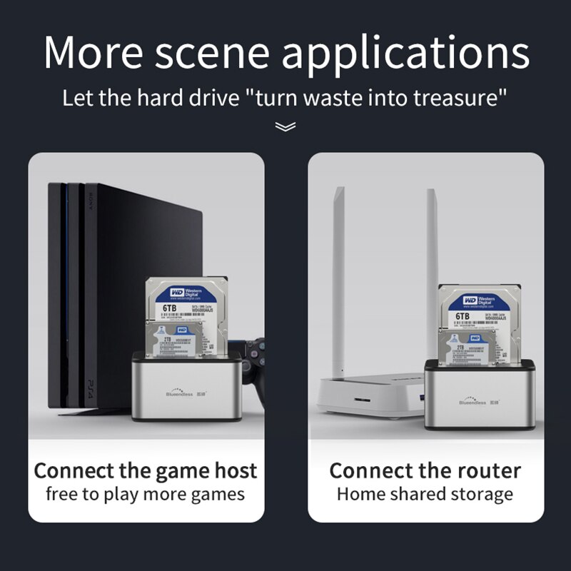 Aluminium 2.5 "/3.5" Compatibel 5Gbps Hdd Ssd Externe Behuizing Behuizing Hard Drive Hdd Docking Station 2 bay Sata Usb 3.0 Hdd Box