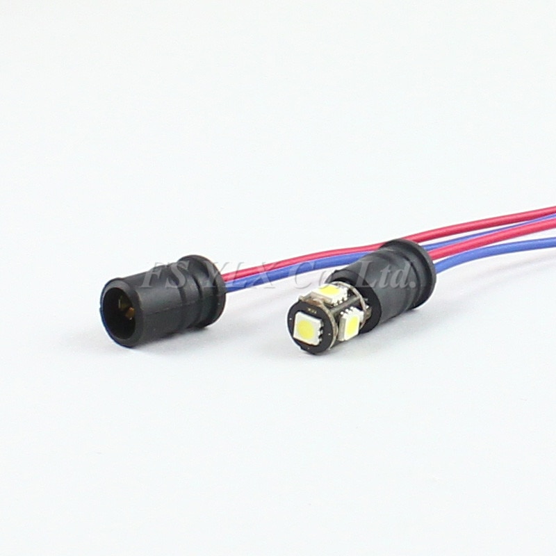 FSYLX 10 Uds LED T10 Socket T10 hembra extensión de cable arnés para estacionamiento indicador lateral luz T10 portalámparas
