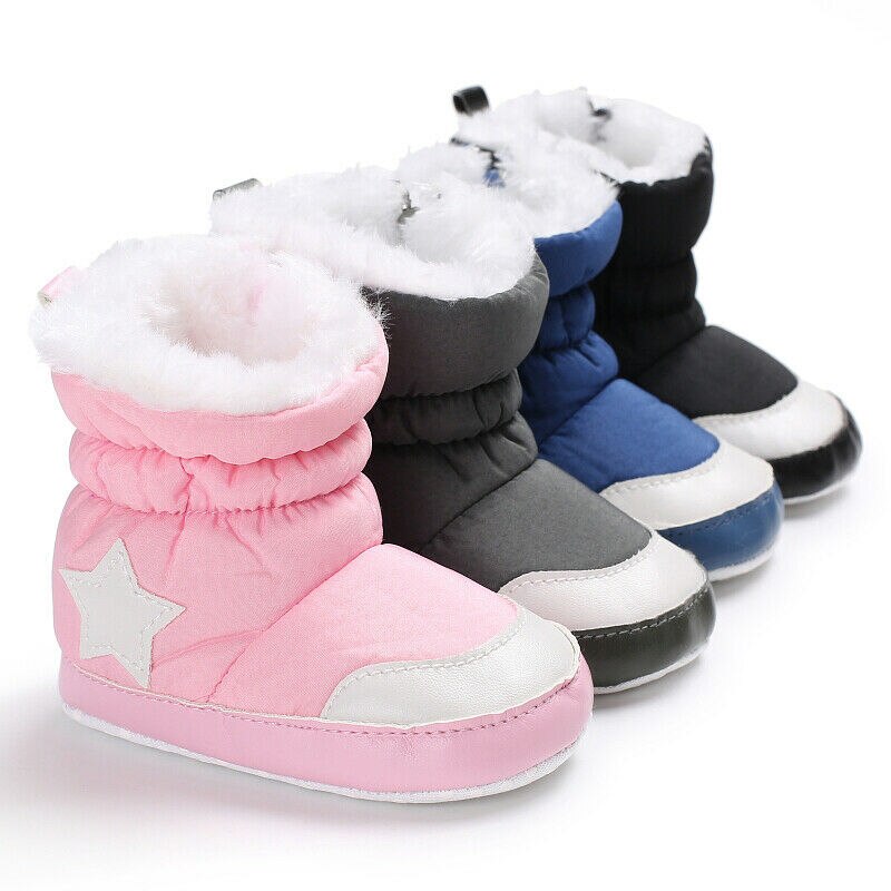 Baby Meisje Jongen Zachte Booties Winter Pluche Snowboots Mode Anti-Slip Schoenen Prewalkers