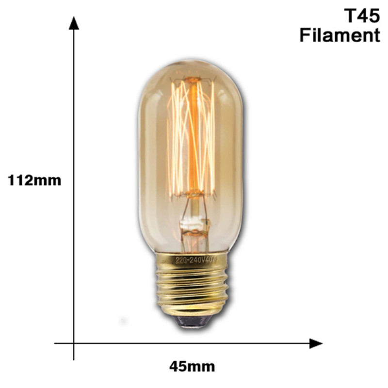 Retro żarówka Edison E27 220V 40W ST64 G80 T45 A19 Ampułka Vintage Edison Żarówka Żarówka Żarówka do domu Decor: changeable